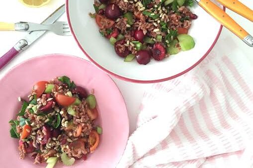 Red Rice and Cherry Salad ShelleyKRecipes