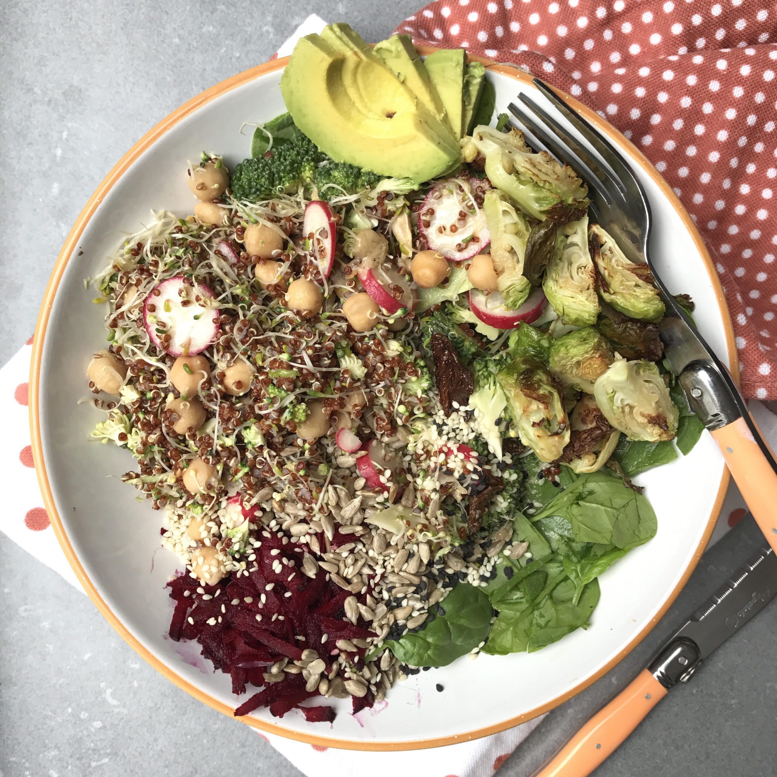 Heavenly Crunch Salad with Tahini Citrus Dressing
